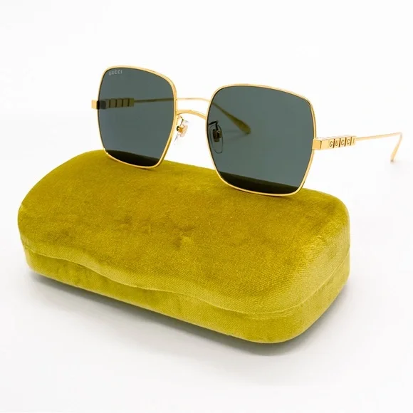 Gucci | Accessories | New Gucci Gg434s 01 Square Gold Grey  display picture 1